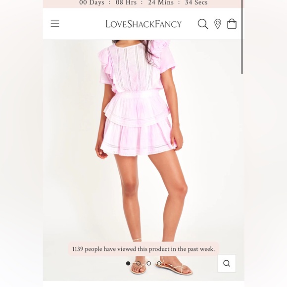 LoveShackFancy Peony Pink Natasha Heritage Mini Dress - Picture 3 of 4